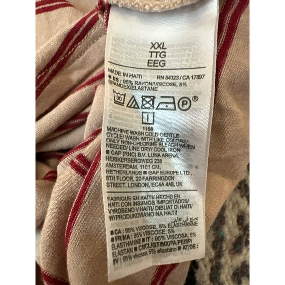 Old Navy Womens Luxe Long Sleeve Red & White Striped Top XXL Basic Soft - Picture 3 of 4